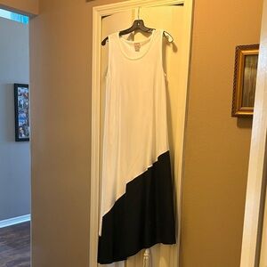 Chico's Asymmetrical Black and White Dress